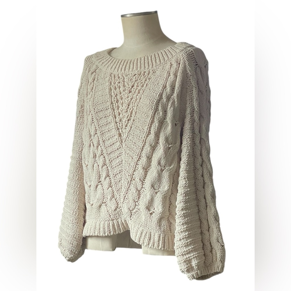 Express Cream Cable Knit Sweater